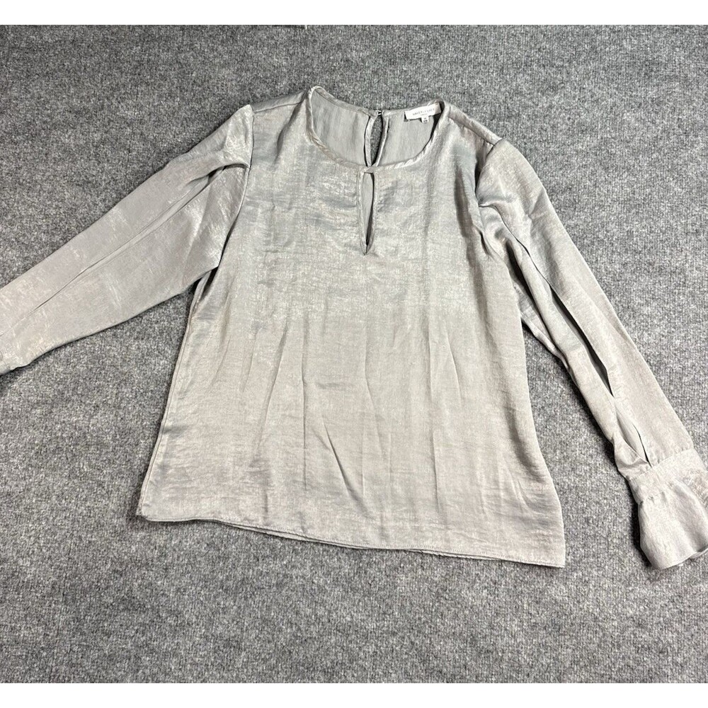 Waverly Grey Open‑Arm Detail Blouse – Women’s M – Grey- Boho Chic